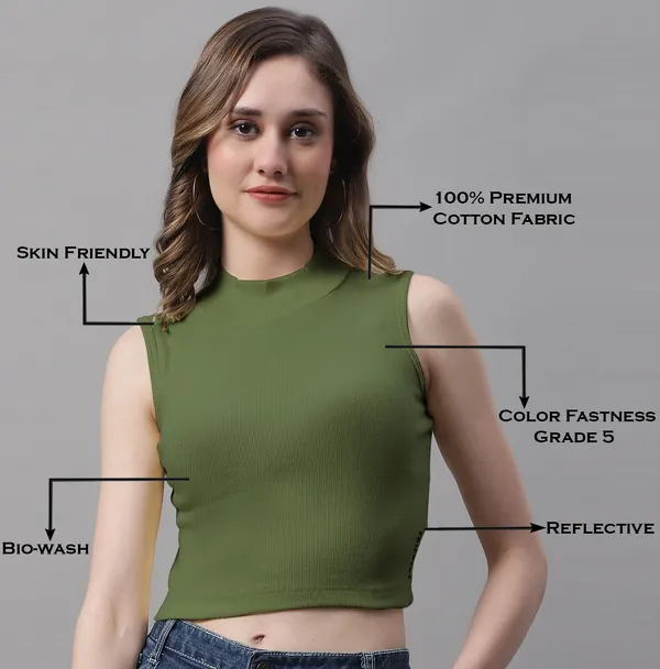 Olive_Cotton_Rib_Turtle_Neck_Crop_Top_For_Women