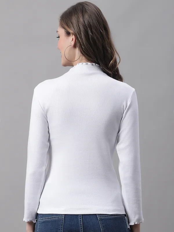 White_Cotton_Rib_Turtle_Neck_Medium_Top_For_Women
