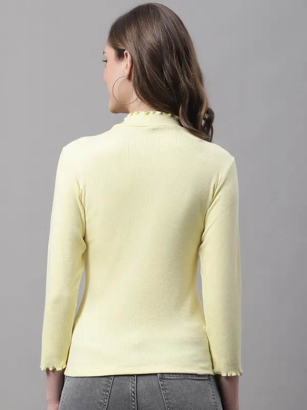 Yellow_Cotton_Rib_Turtle_Neck_Medium_Top_For_Women