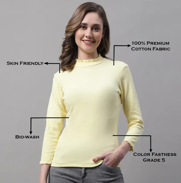 Yellow_Cotton_Rib_Turtle_Neck_Medium_Top_For_Women