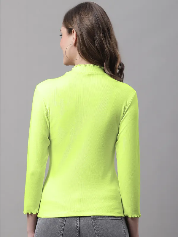 Parrot_Green_Cotton_Rib_Turtle_Neck_Medium_Top_For_Women