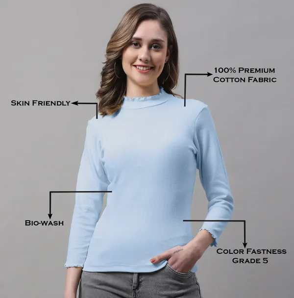 Turquoise_Cotton_Rib_Turtle_Neck_Medium_Top_For_Women