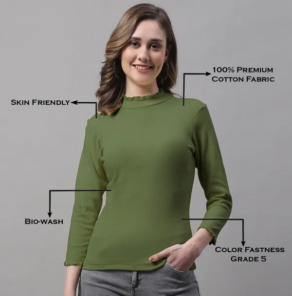 Olive_Cotton_Rib_Turtle_Neck_Medium_Top_For_Women
