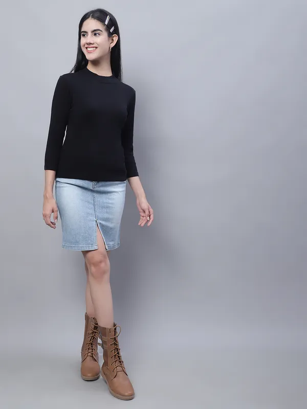 Black_Cotton_Rib_Turtle_Neck_Medium_Top_For_Women