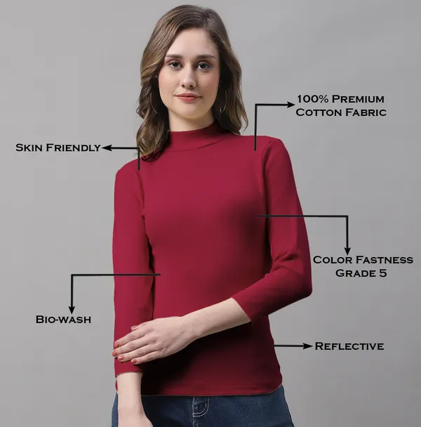 Maroon_Cotton_Rib_Turtle_Neck_Long_Sleeve_Top_For_Women