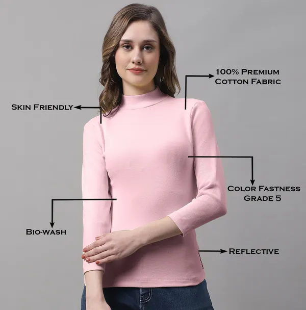 Coral_Cotton_Rib_Turtle_Neck_Long_Sleeve_Top_For_Women