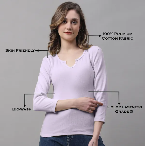 Purple_Cotton_Rib_V-Neck_Regular_Top_For_Women