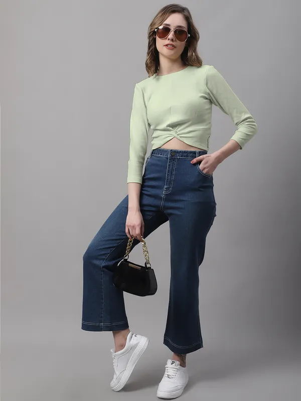 Pista_Cotton_Rib_Round_Neck_Knot_Top_For_Women