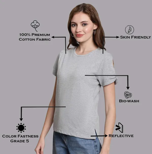 Pack_of_2_White_&_Grey_Cotton_Round_Neck_T-Shirt_For_Women
