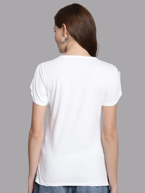 Pack_of_2_White_&_Maroon_Cotton_Round_Neck_T-Shirt_For_Women