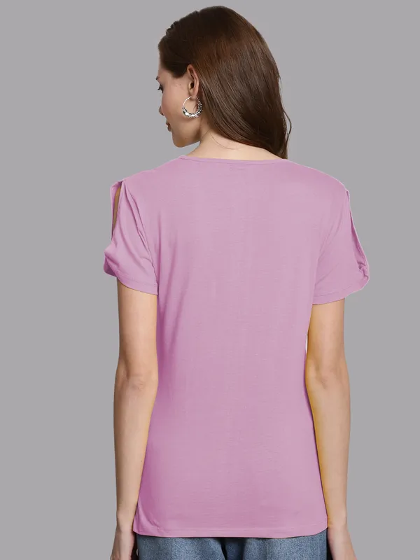 Pack_of_2_Purple_&_Grey_Cotton_Round_Neck_T-Shirt_For_Women