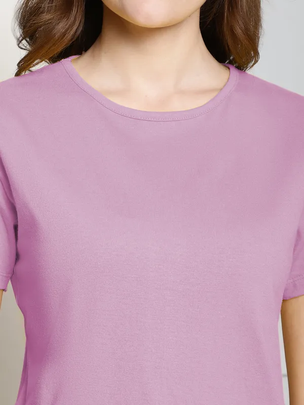 Pack_of_2_Purple_&_Grey_Cotton_Round_Neck_T-Shirt_For_Women