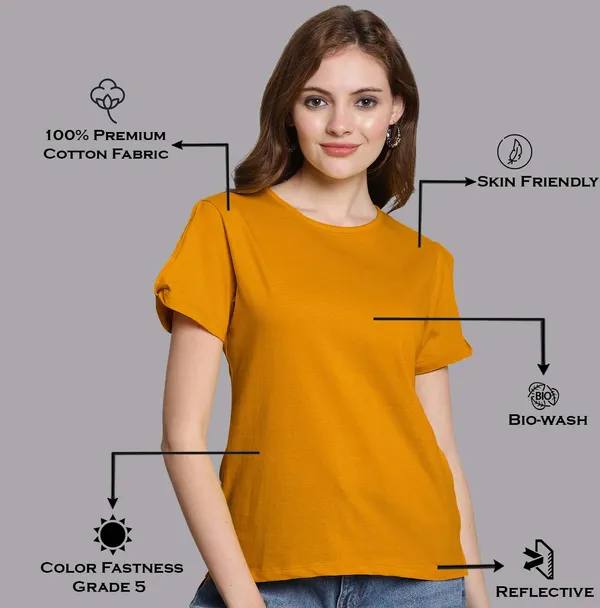 Pack_of_2_Grey_&_Mustard_Cotton_Round_Neck_T-Shirt_For_Women