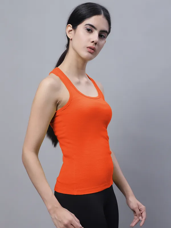 Orange_Cotton_Rib_Racerback_Tank_Top_For_Women