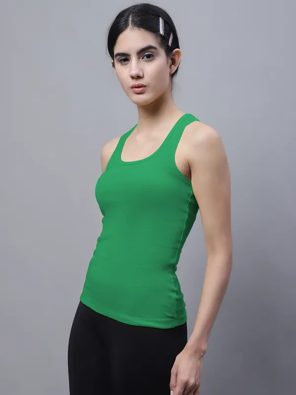 Green_Cotton_Rib_Racerback_Tank_Top_For_Women