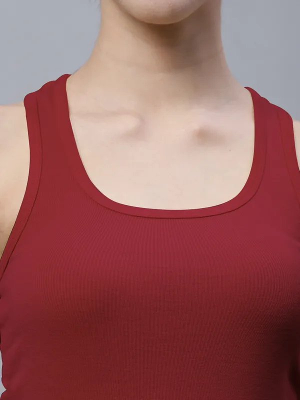 Maroon_Cotton_Rib_Racerback_Tank_Top_For_Women