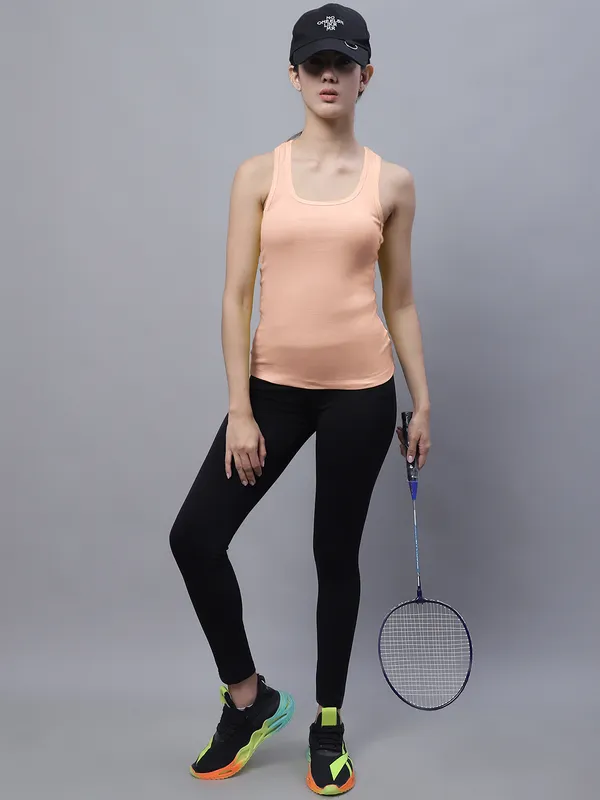 Coral_Cotton_Rib_Racerback_Tank_Top_For_Women