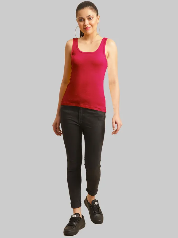 Pink_Cotton_Rib_Tank_Top_For_Women