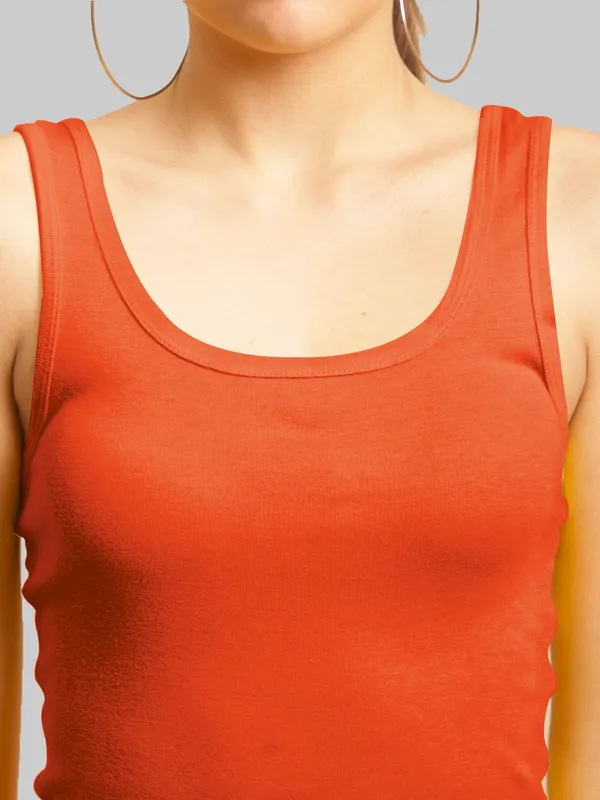 Orange_Cotton_Rib_Tank_Top_For_Women