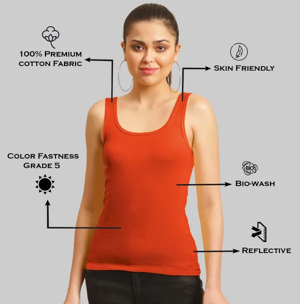 Orange_Cotton_Rib_Tank_Top_For_Women