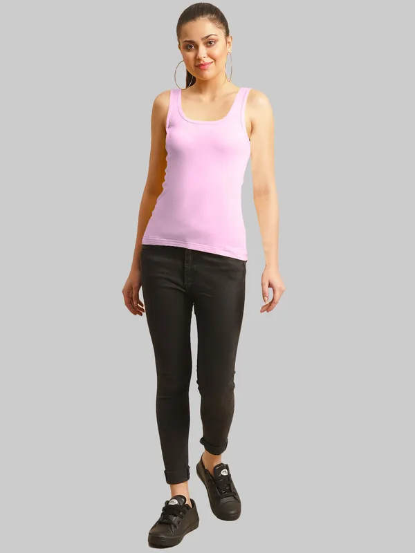 Pink_Cotton_Rib_Tank_Top_For_Women