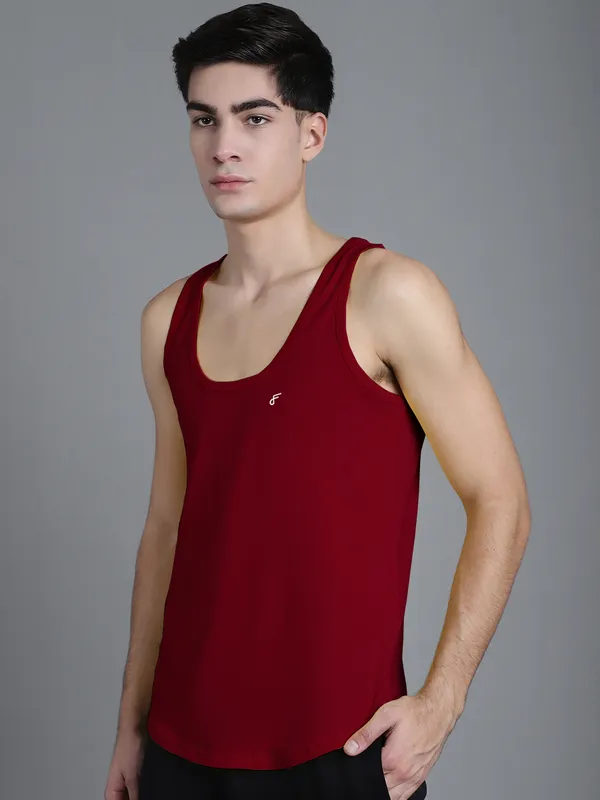 Maroon_Cotton_U_Neck_All_Day_Wear_Vest_For_Men