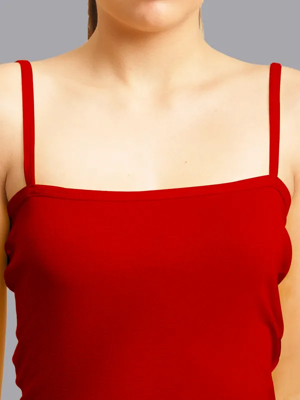 Red_Cotton_Rib_Camisole_For_Women