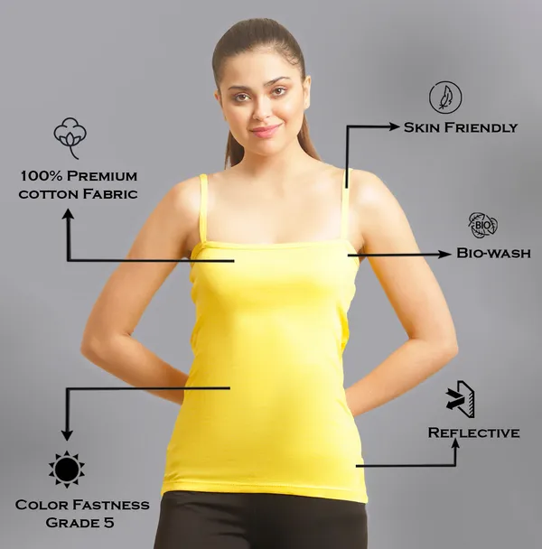 Yellow_Cotton_Rib_Camisole_For_Women