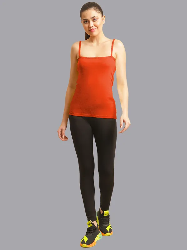 Orange_Cotton_Rib_Camisole_For_Women