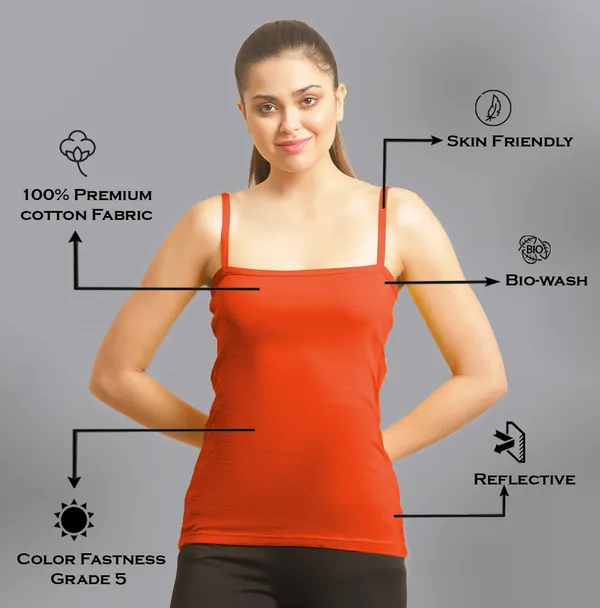 Orange_Cotton_Rib_Camisole_For_Women