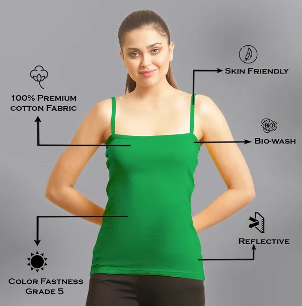 Green_Cotton_Rib_Camisole_For_Women