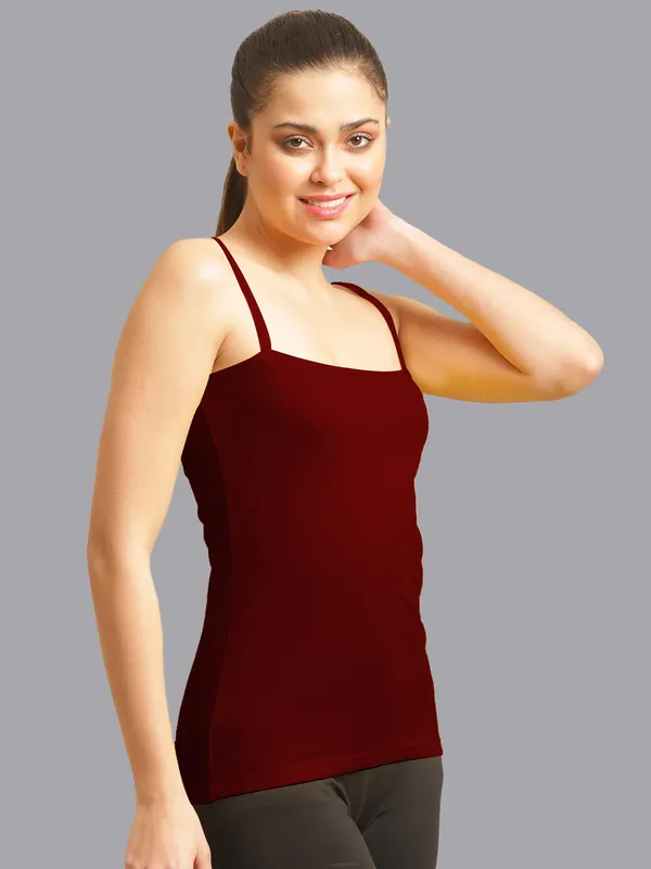 Maroon_Cotton_Rib_Camisole_For_Women