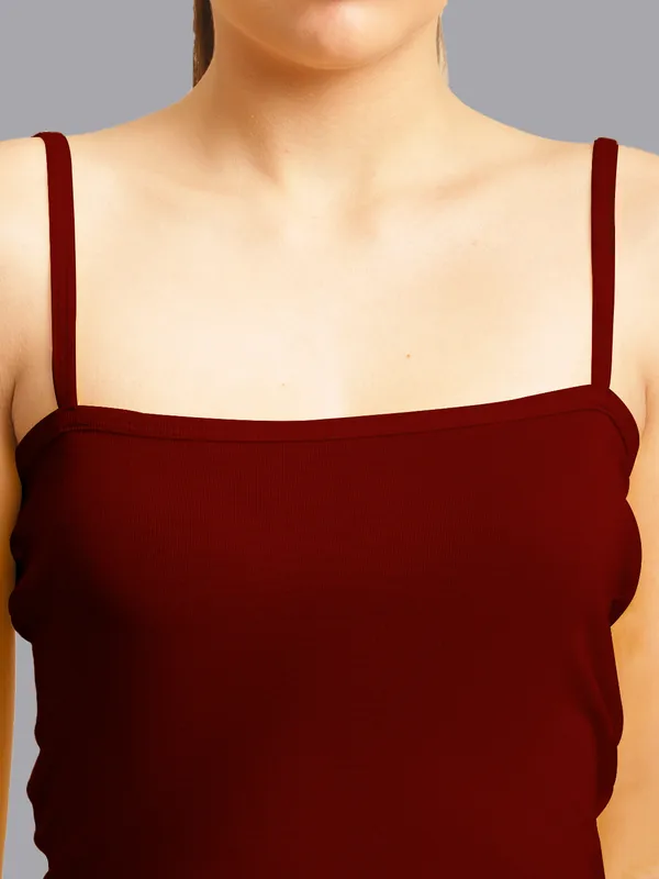 Maroon_Cotton_Rib_Camisole_For_Women