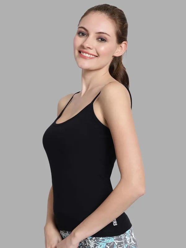 Black_Cotton_Rib_Camisole_For_Women