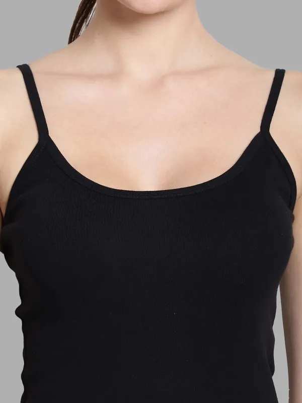 Black_Cotton_Rib_Camisole_For_Women