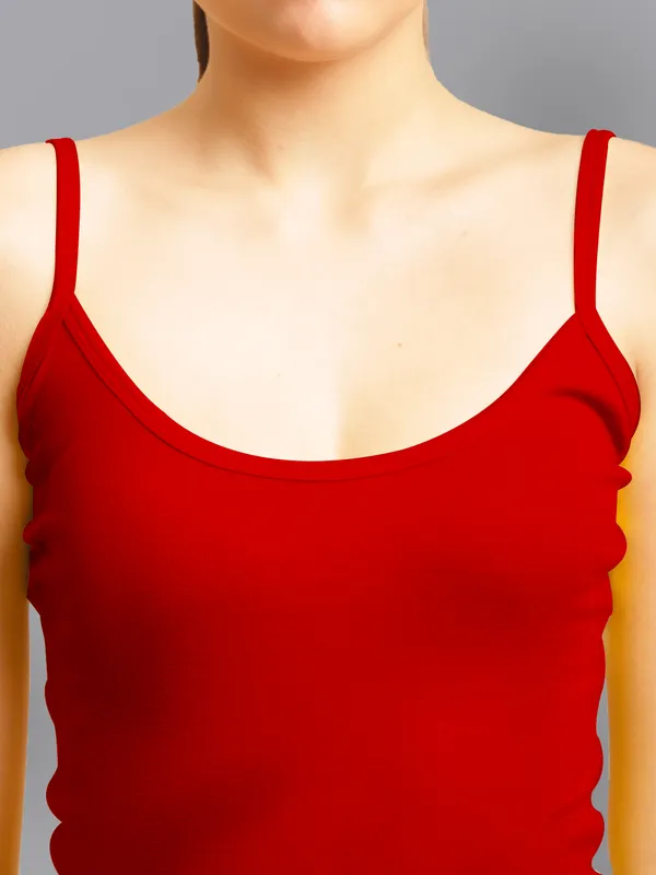 Red_Cotton_Rib_Camisole_For_Women