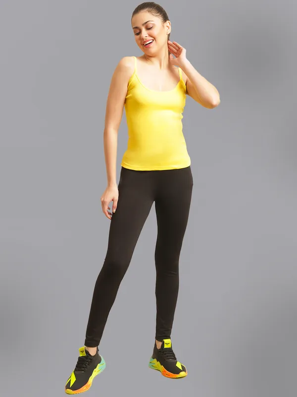 Yellow_Cotton_Rib_Camisole_For_Women