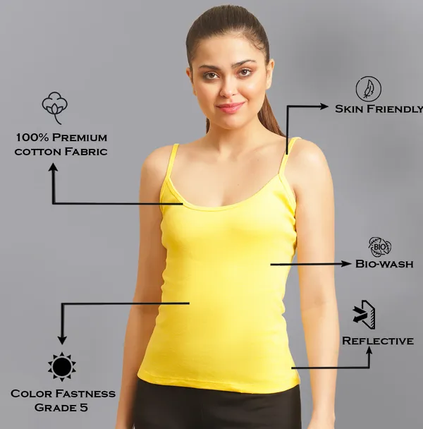 Yellow_Cotton_Rib_Camisole_For_Women