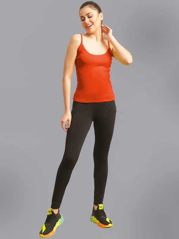 Orange_Cotton_Rib_Camisole_For_Women