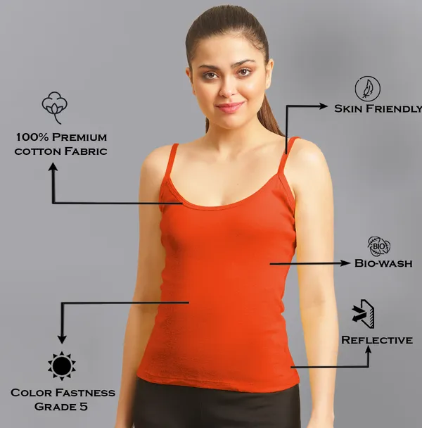 Orange_Cotton_Rib_Camisole_For_Women