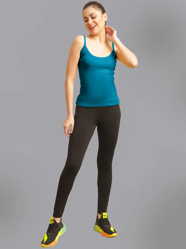 Turquoise_Blue_Cotton_Rib_Camisole_For_Women
