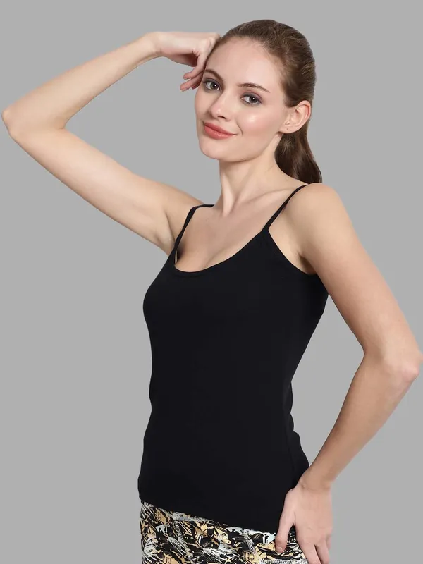 Black_Cotton_Rib_Camisole_For_Women