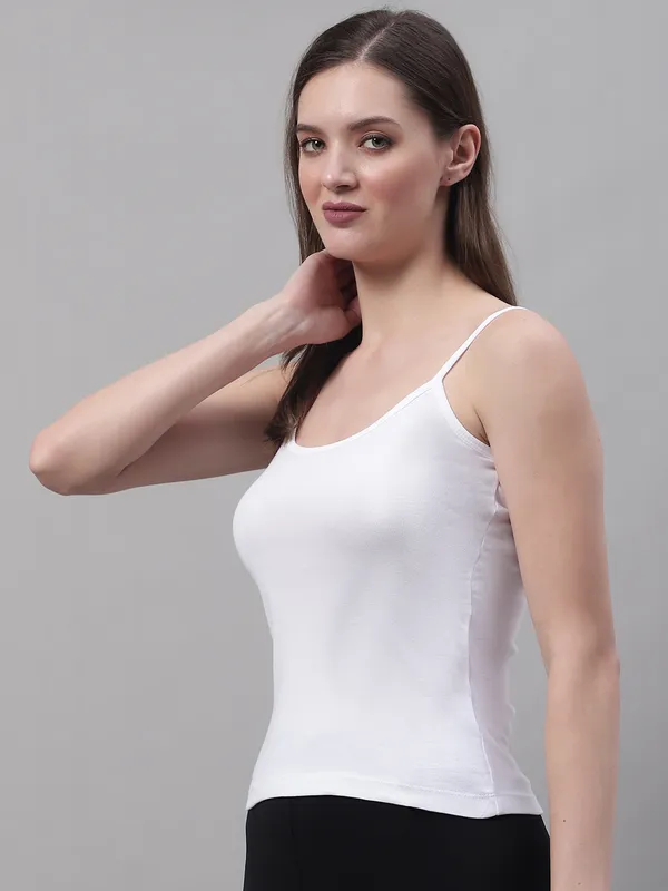 White_Cotton_Rib_Camisole_For_Women