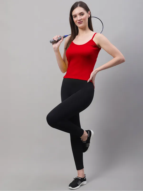 Red_Cotton_Rib_Camisole_For_Women