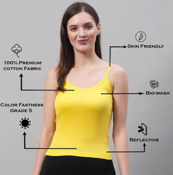 Yellow_Cotton_Rib_Camisole_For_Women