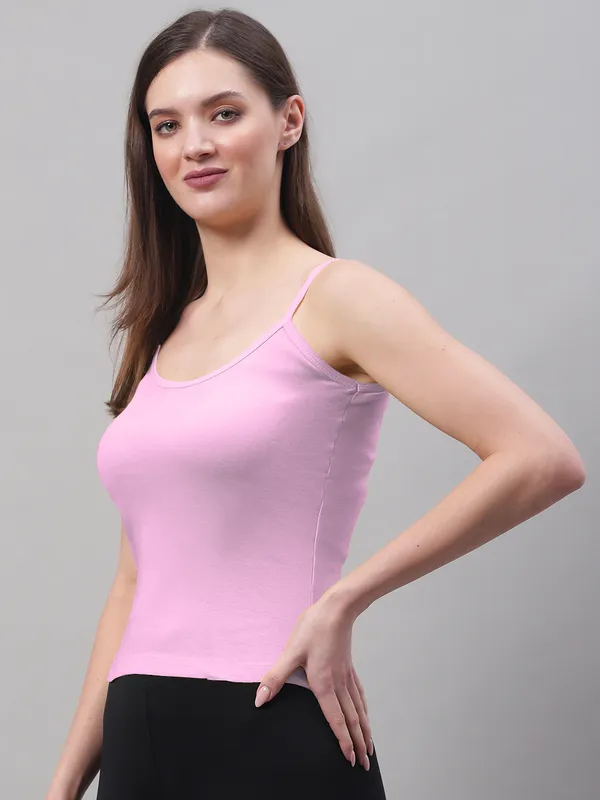 Pink_Cotton_Rib_Camisole_For_Women