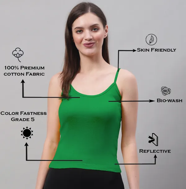 Green_Cotton_Rib_Camisole_For_Women
