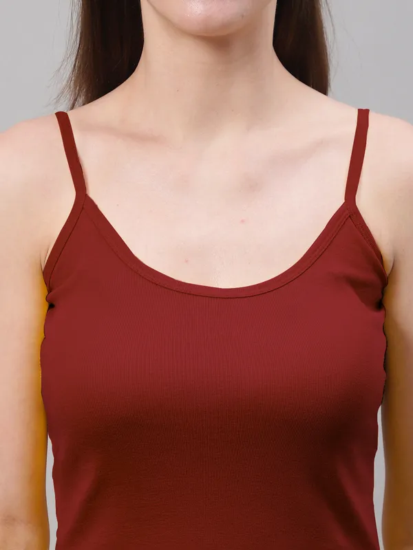 Maroon_Cotton_Rib_Camisole_For_Women