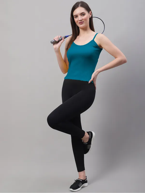 Turquoise_Blue_Cotton_Rib_Camisole_For_Women