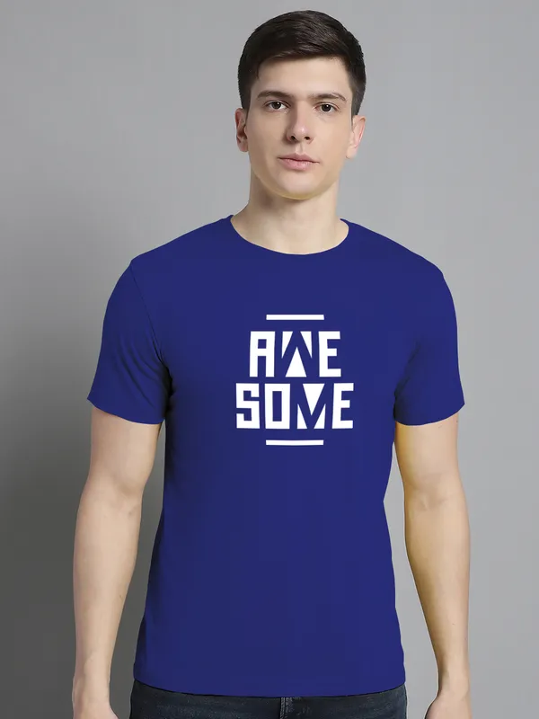 Pack_of_2_Blue_&_Coral_Cotton_Rib_Trimmed_Neckline_Printed_T-Shirt_For_Men